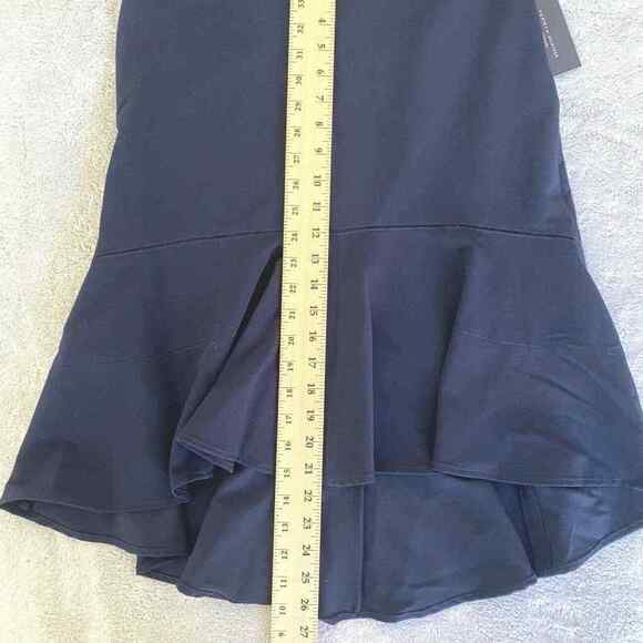 Tommy Hilfiger Navy Ruffle Hi-Low Skirt Suit Separates Lined Side Zip Size 0 - Picture 12 of 12